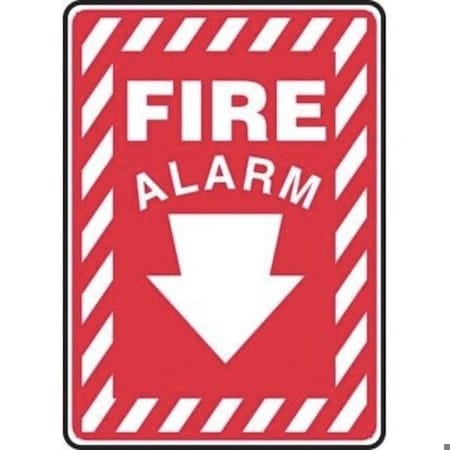 Accuform SAFETY SIGN FIRE ALARM DOWN ARROW MFXG448XL MFXG448XL